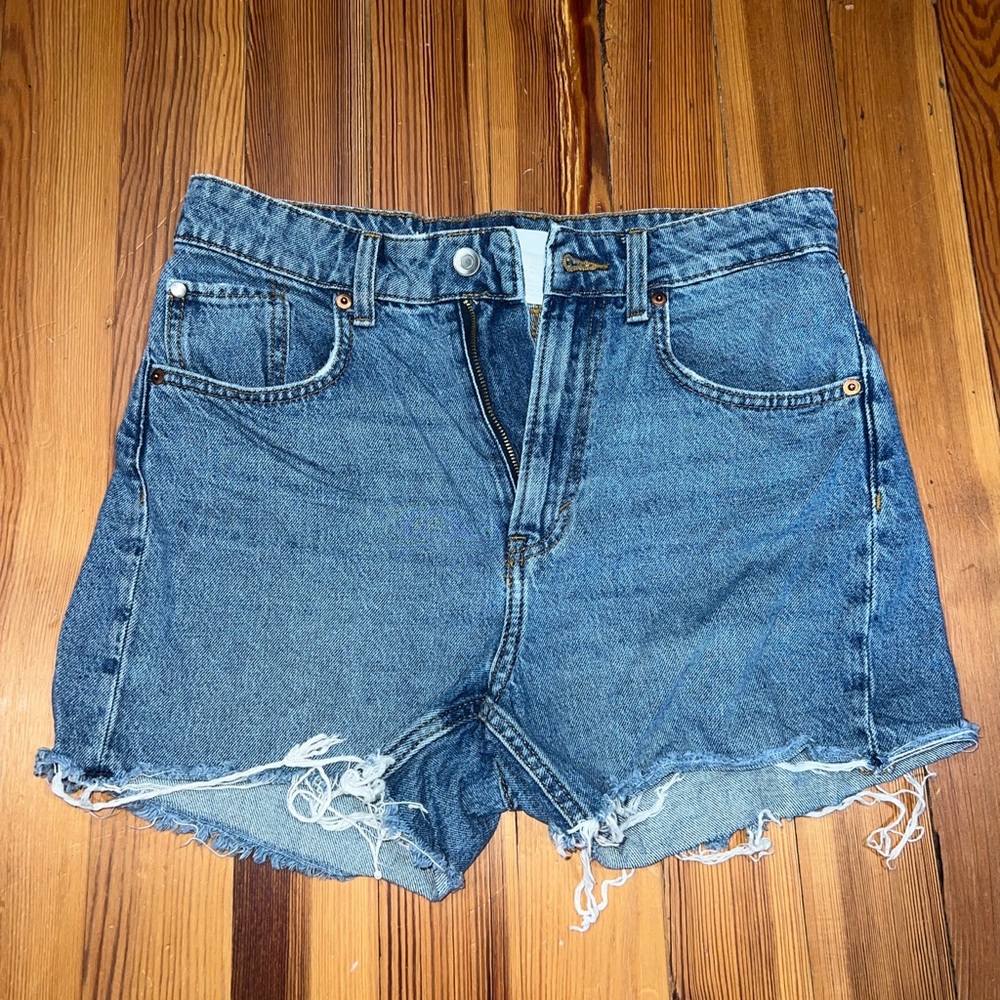 H&M JEAN SHORTA BLUE HIGH RISE